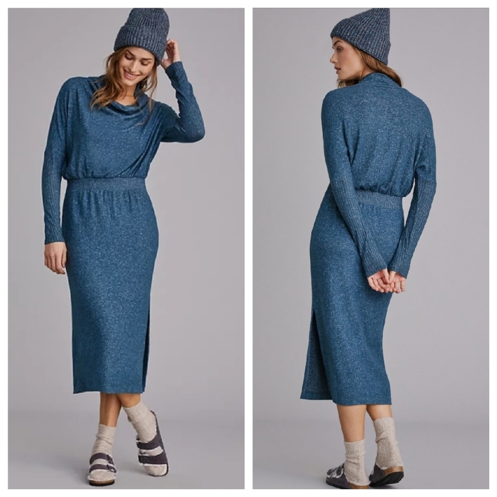 Daily Practice Arabella Drapey MP Medium M Petite Sweater Cowl Neck Dress